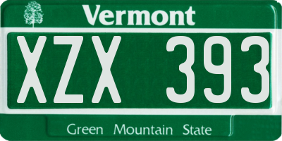 VT license plate XZX393