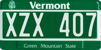 VT license plate XZX407