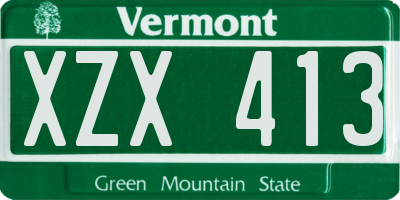 VT license plate XZX413