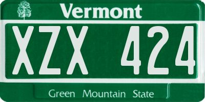 VT license plate XZX424