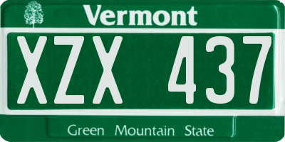 VT license plate XZX437