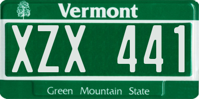 VT license plate XZX441