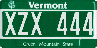 VT license plate XZX444