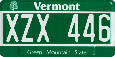 VT license plate XZX446