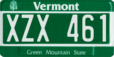 VT license plate XZX461