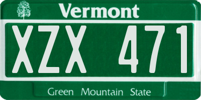 VT license plate XZX471