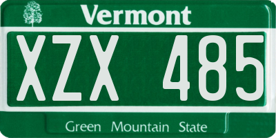 VT license plate XZX485