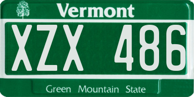 VT license plate XZX486