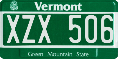 VT license plate XZX506