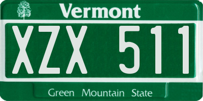 VT license plate XZX511