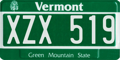 VT license plate XZX519
