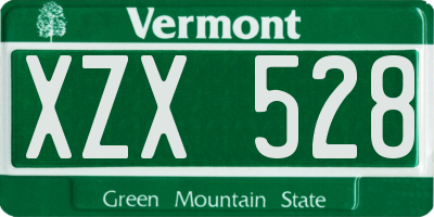 VT license plate XZX528