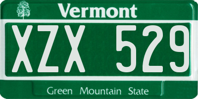 VT license plate XZX529