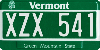 VT license plate XZX541