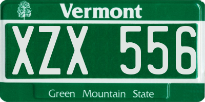 VT license plate XZX556