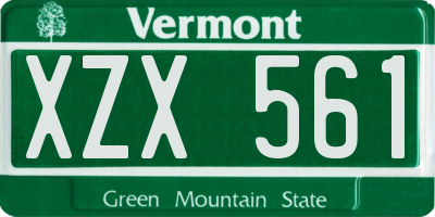 VT license plate XZX561