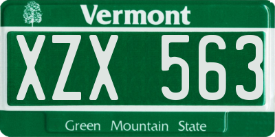 VT license plate XZX563