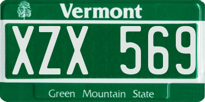 VT license plate XZX569