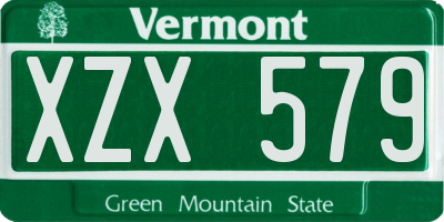 VT license plate XZX579