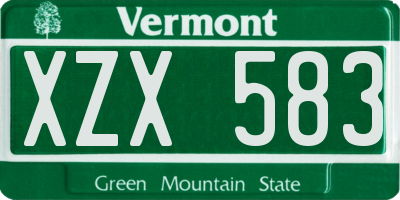 VT license plate XZX583
