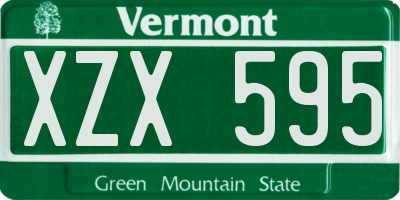 VT license plate XZX595