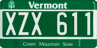 VT license plate XZX611