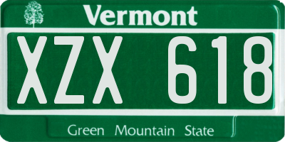 VT license plate XZX618