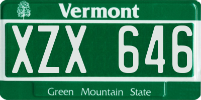 VT license plate XZX646