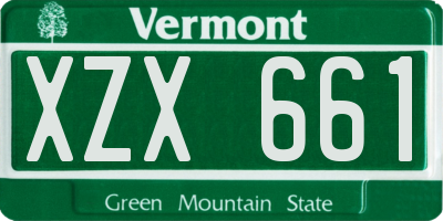 VT license plate XZX661