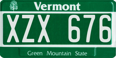VT license plate XZX676