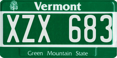 VT license plate XZX683