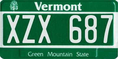 VT license plate XZX687