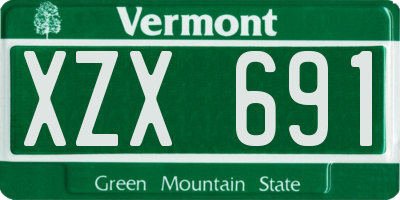 VT license plate XZX691