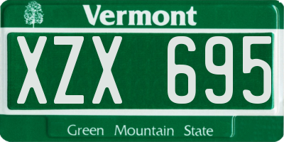 VT license plate XZX695