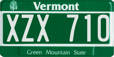 VT license plate XZX710