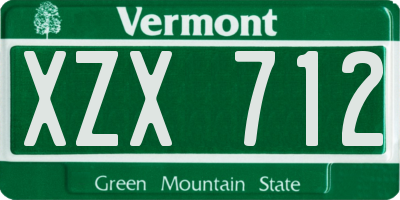 VT license plate XZX712