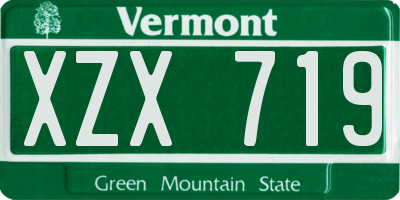 VT license plate XZX719