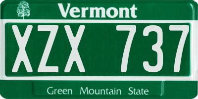 VT license plate XZX737