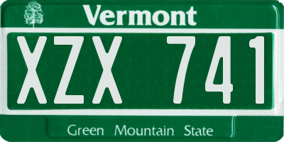 VT license plate XZX741