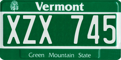 VT license plate XZX745