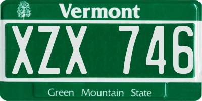 VT license plate XZX746