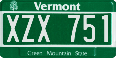 VT license plate XZX751