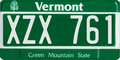 VT license plate XZX761