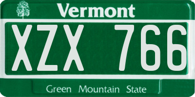 VT license plate XZX766