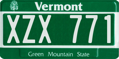 VT license plate XZX771