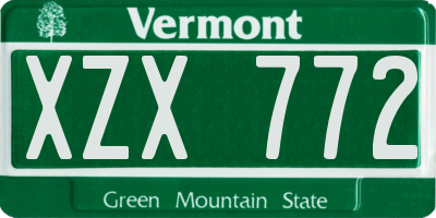 VT license plate XZX772
