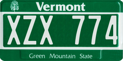 VT license plate XZX774