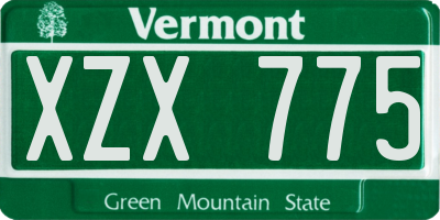 VT license plate XZX775