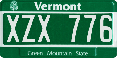 VT license plate XZX776
