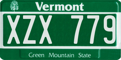 VT license plate XZX779